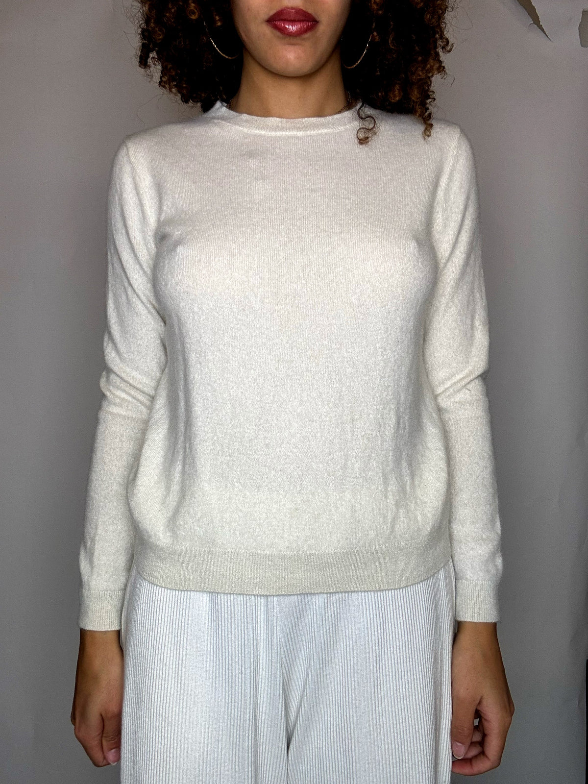 Pull crème en cashmere S vintage