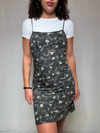 Robe à bretelles kaki S vintage