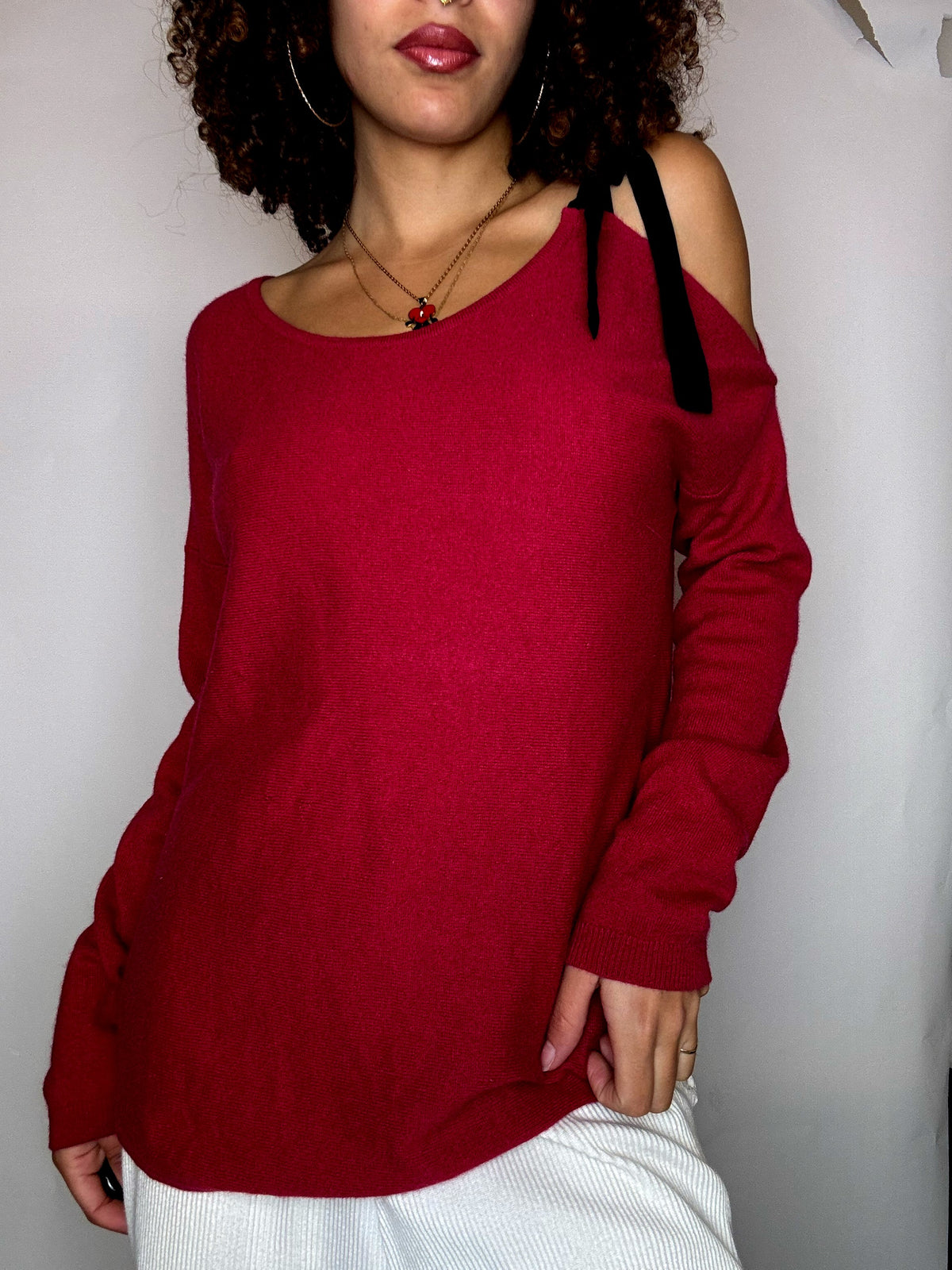 Pull rouge en cashmere COMPTOIR DES COTONNIERS L vintage