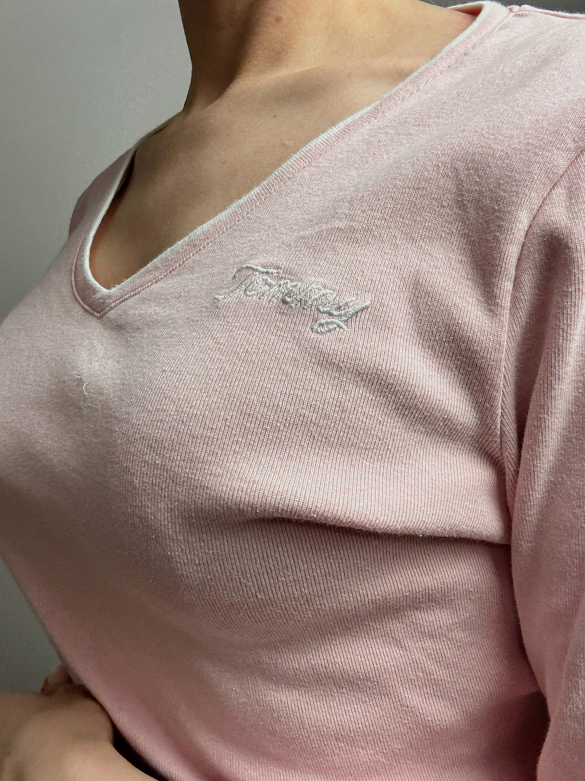 Large pink V-neck sweater TOMMY HILFIGER L vintage