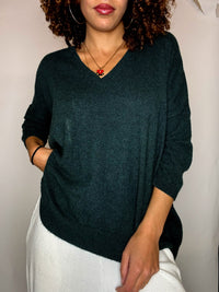 Pull en cashmere vert sapin ERIC BOMPARD M vintage