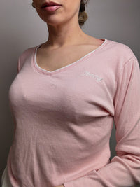 Large pink V-neck sweater TOMMY HILFIGER L vintage