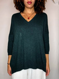 Pull en cashmere vert sapin ERIC BOMPARD M vintage