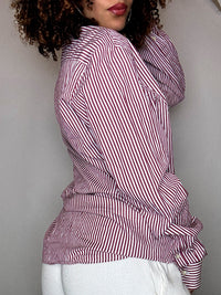 Vintage red and white striped shirt L