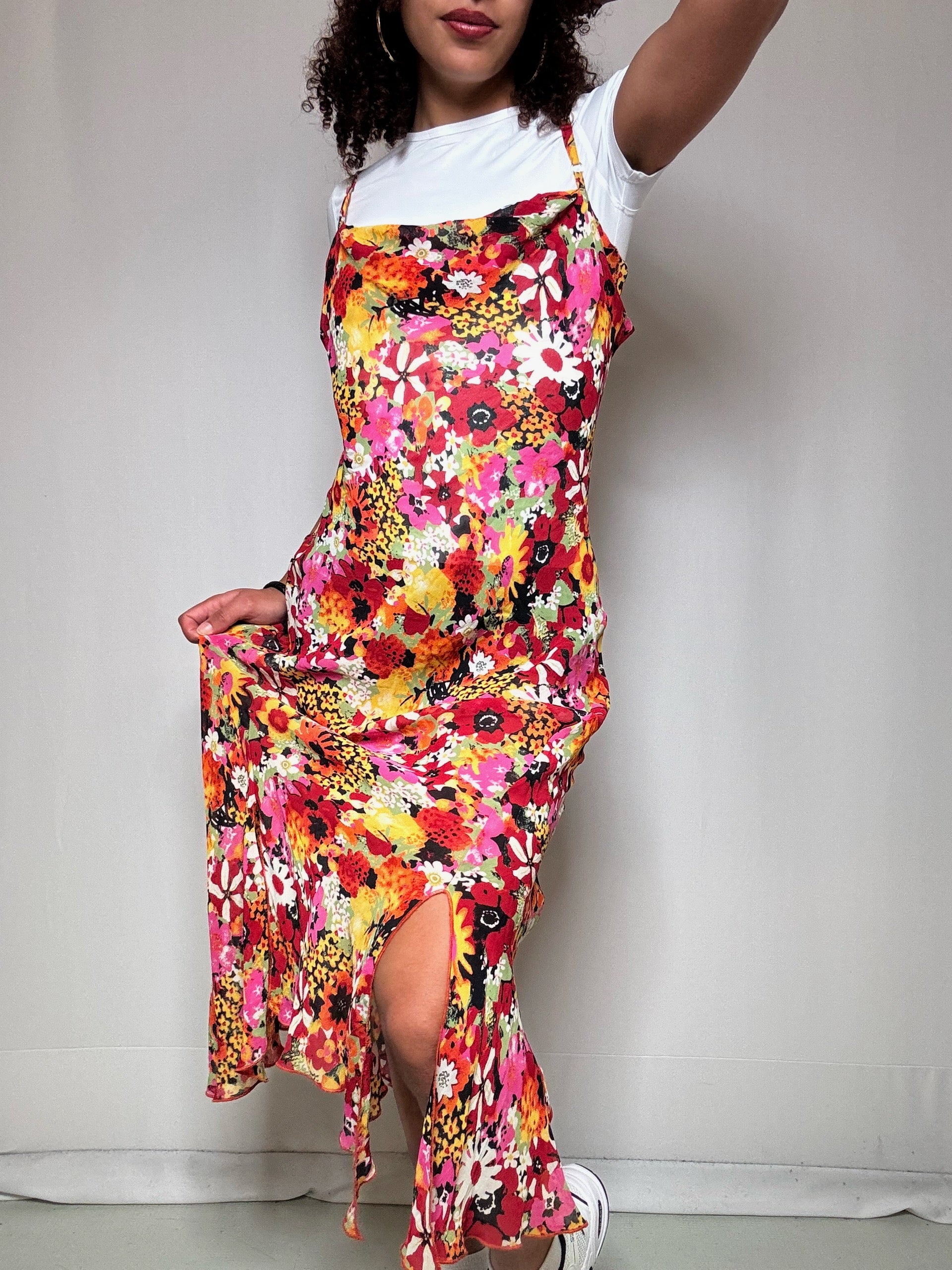 Robe à fleurs longue S vintage