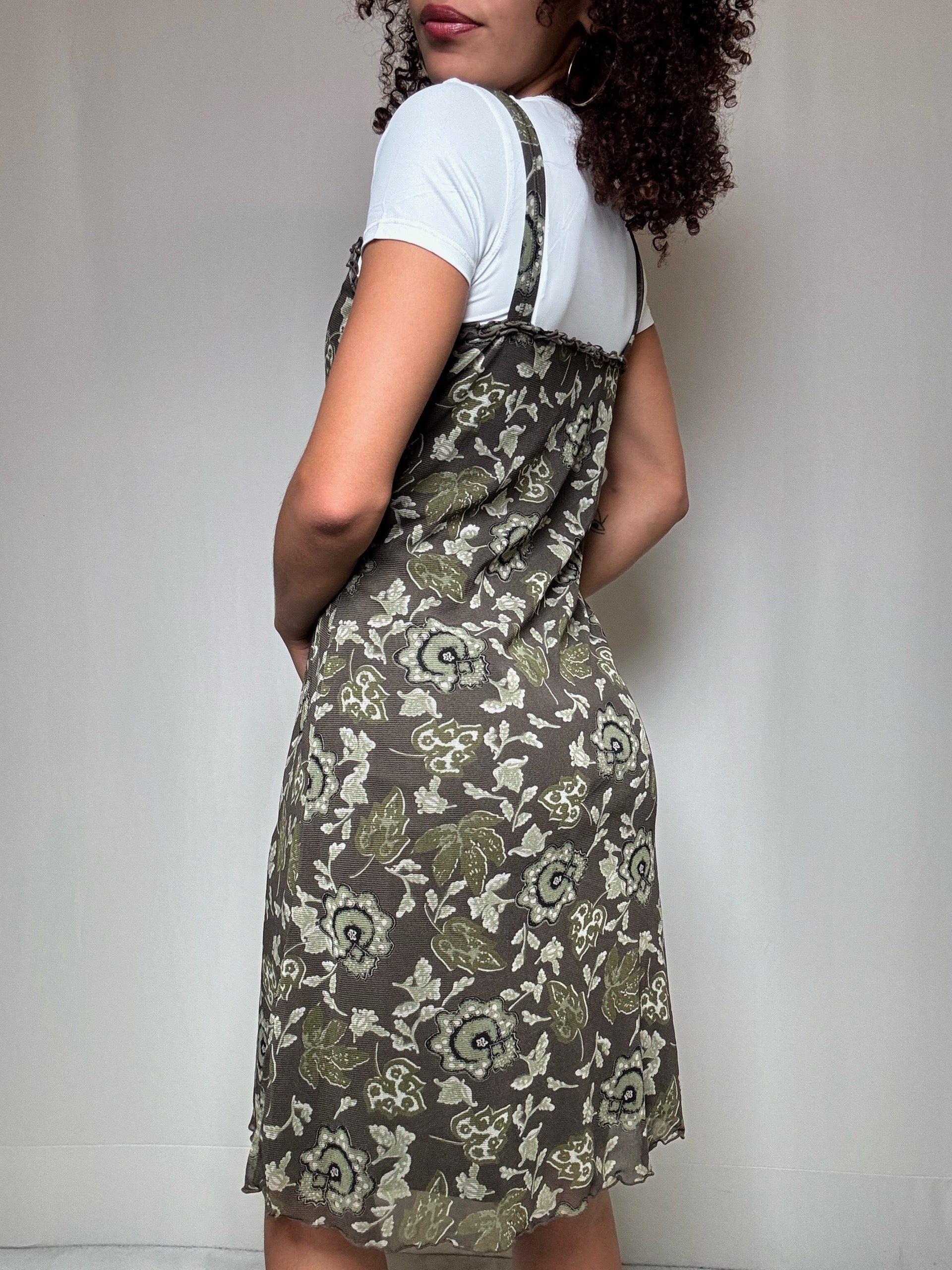 Kaki-Trägerkleid L vintage