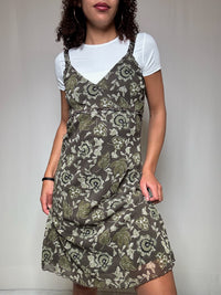 Kaki-Trägerkleid L vintage