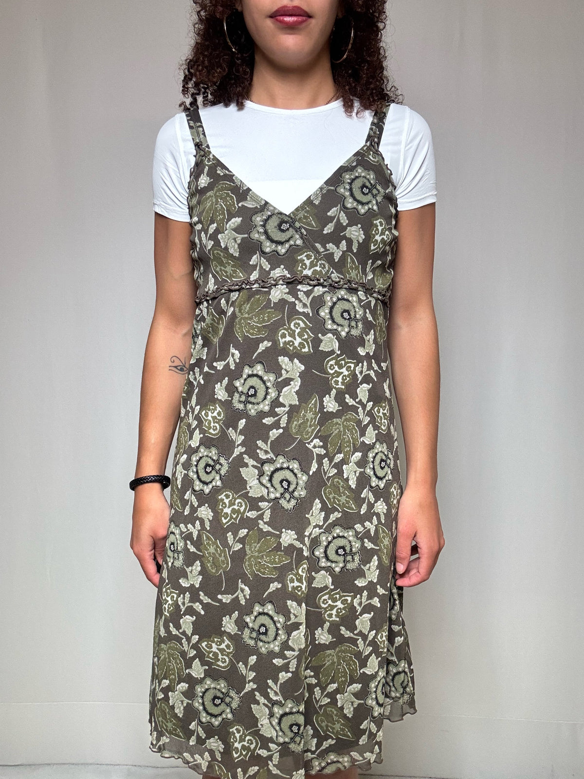 Kaki-Trägerkleid L vintage