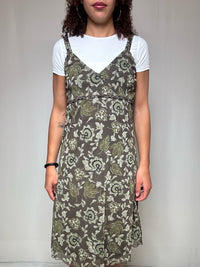 Kaki-Trägerkleid L vintage
