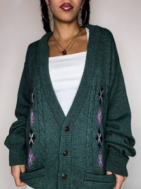 Cardigan en laine vert KAPPA L vintage