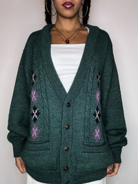 Cardigan en laine vert KAPPA L vintage