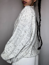 pull en maille beige chiné L vintage