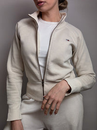 TOMMY HILFIGER L vintage cream fitted jacket