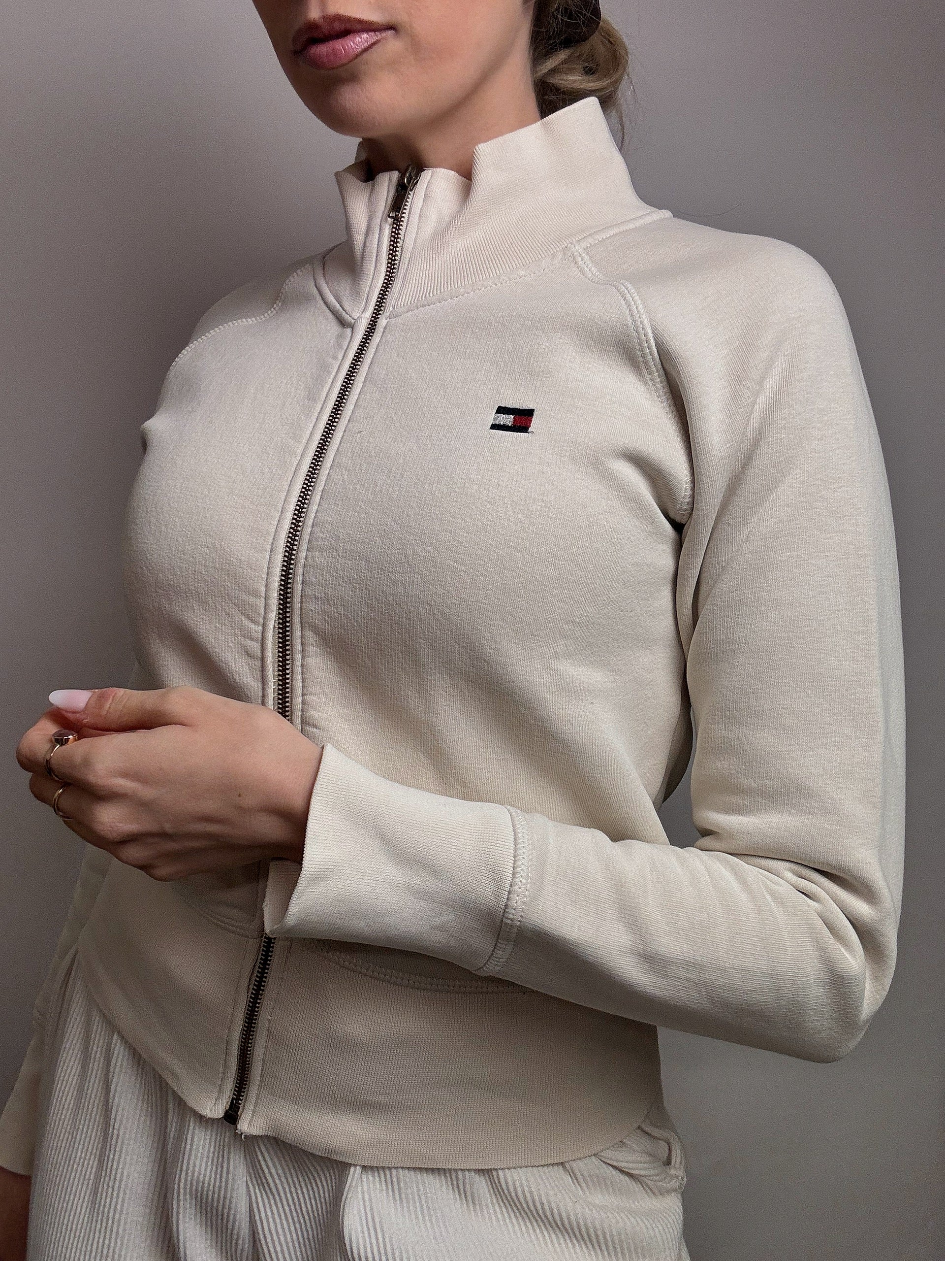 TOMMY HILFIGER L vintage cream fitted jacket