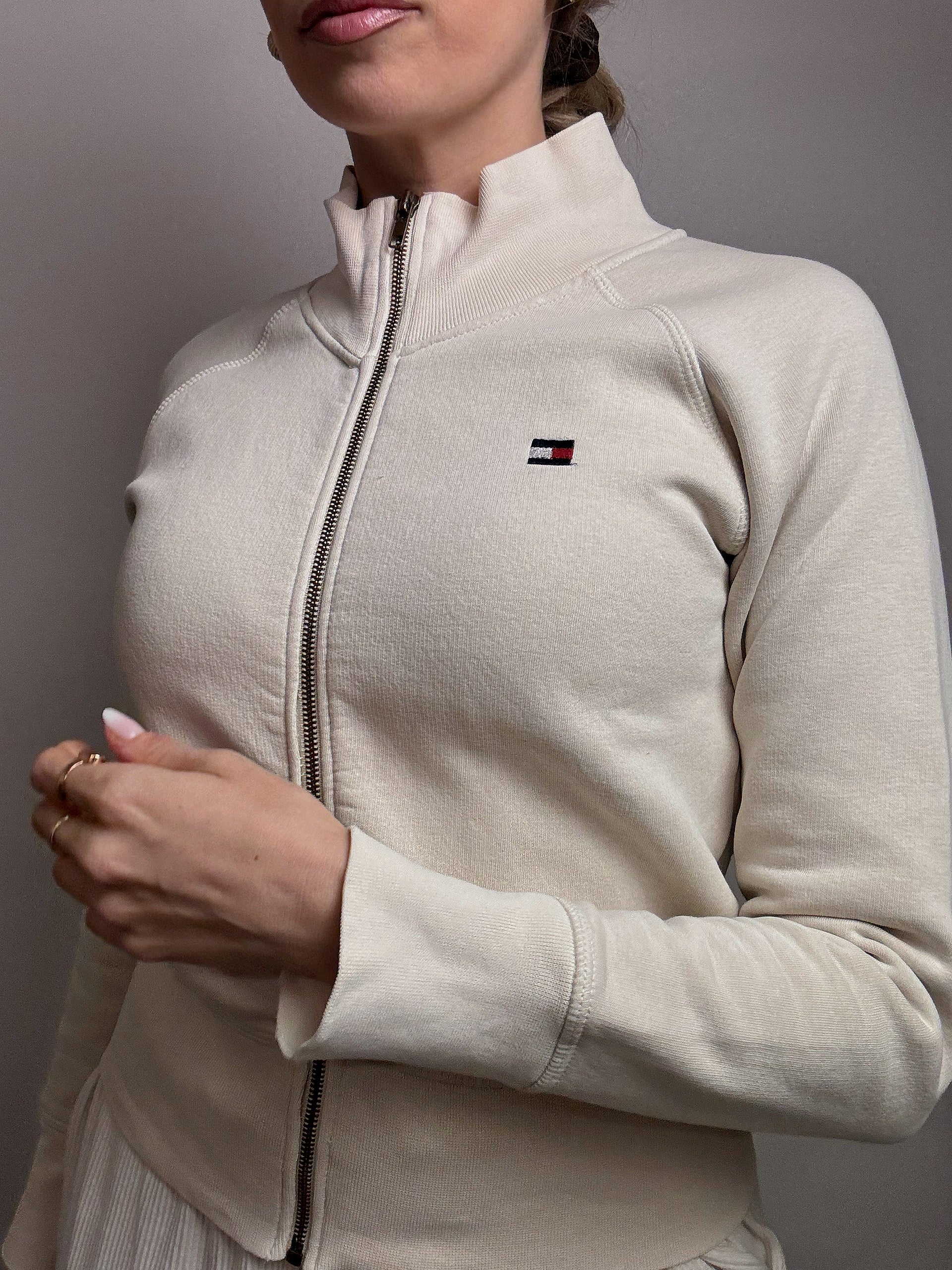 TOMMY HILFIGER L vintage cream fitted jacket