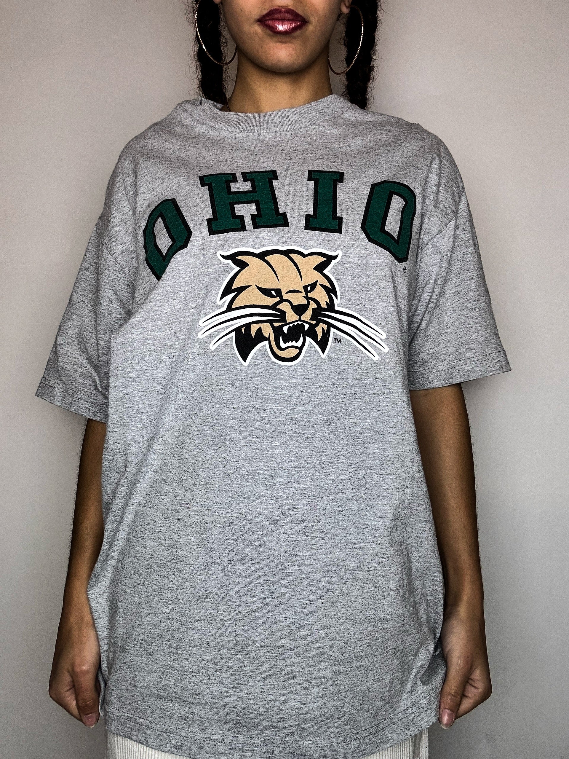 Vintage OHIO graues T-Shirt, Größe L