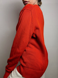 Vintage TOMMY HILFIGER L red cotton crew neck sweater