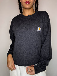 CARHARTT grey long-sleeve T-shirt S vintage