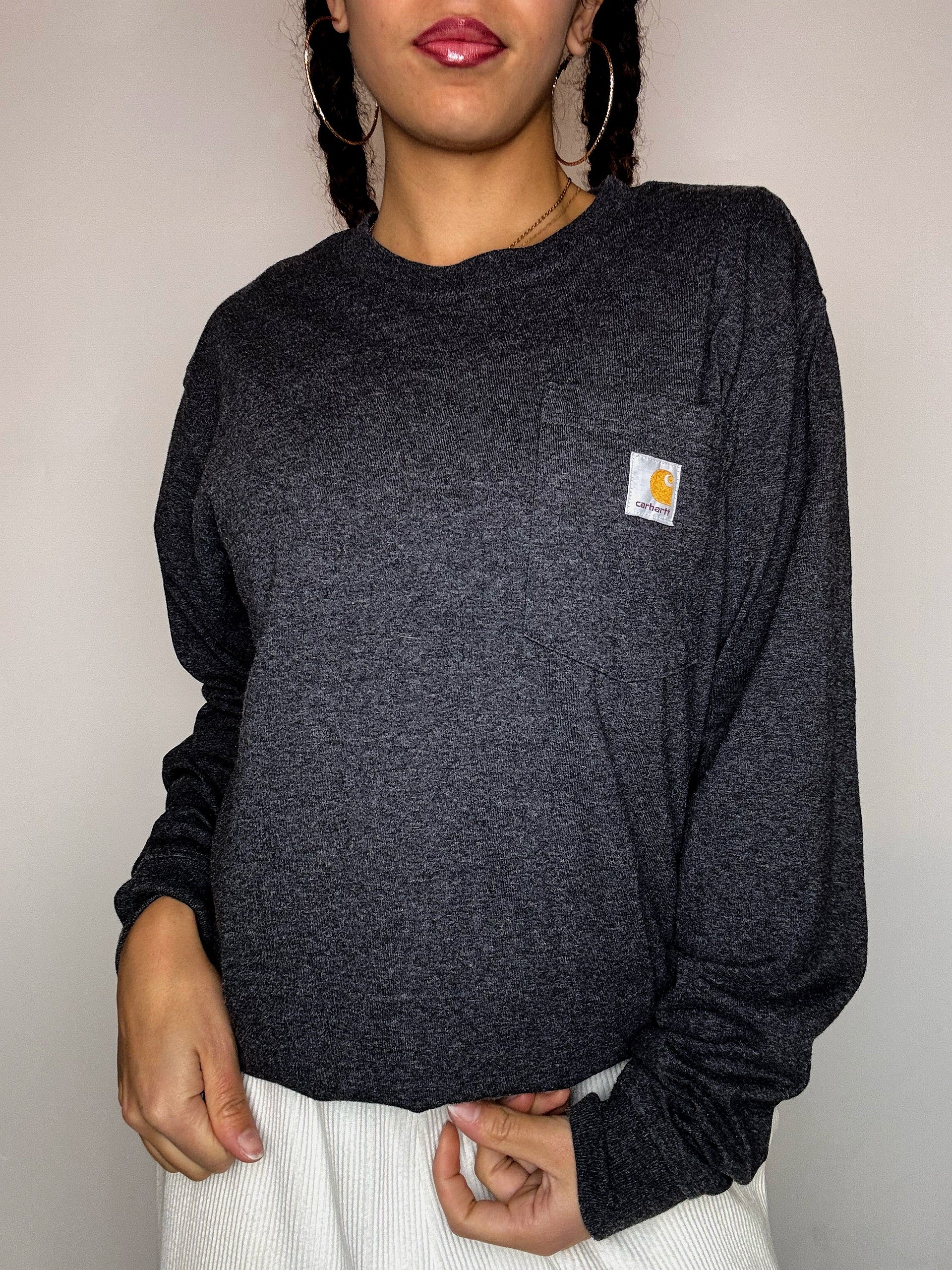 CARHARTT grey long-sleeve T-shirt S vintage