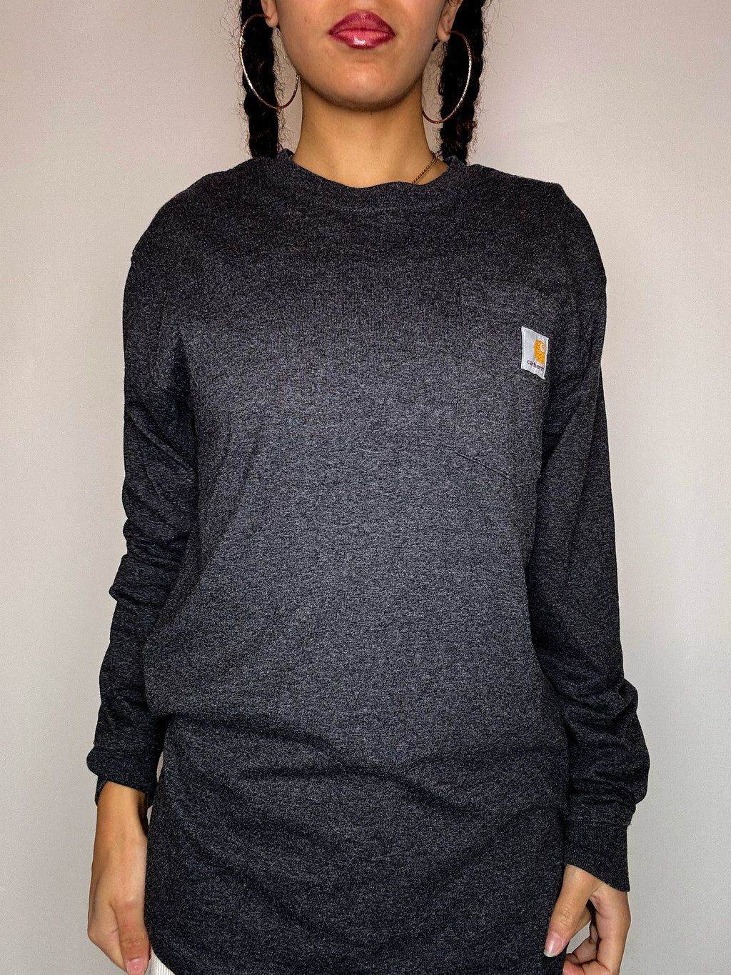 CARHARTT grey long-sleeve T-shirt S vintage