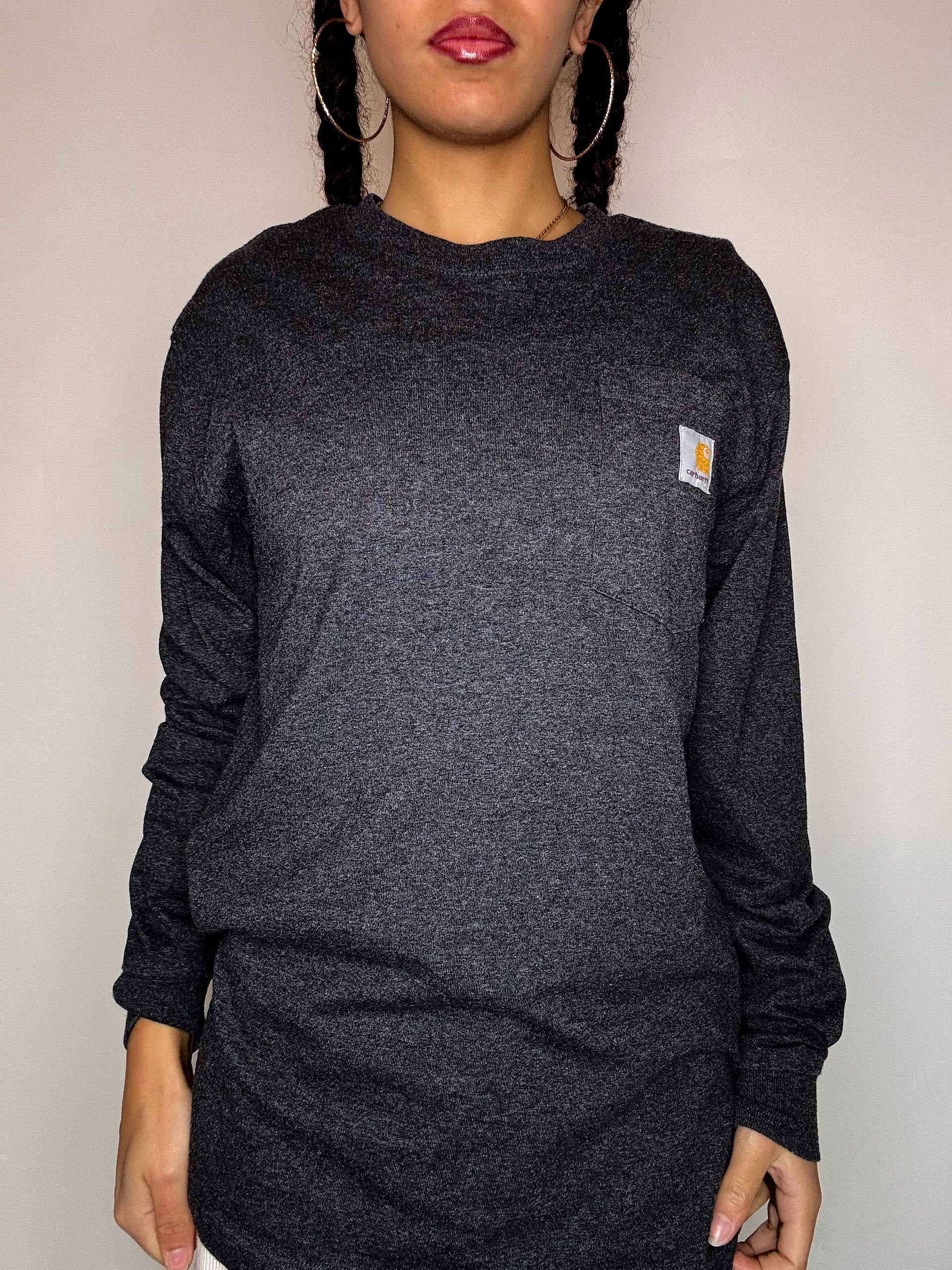 CARHARTT grey long-sleeve T-shirt S vintage