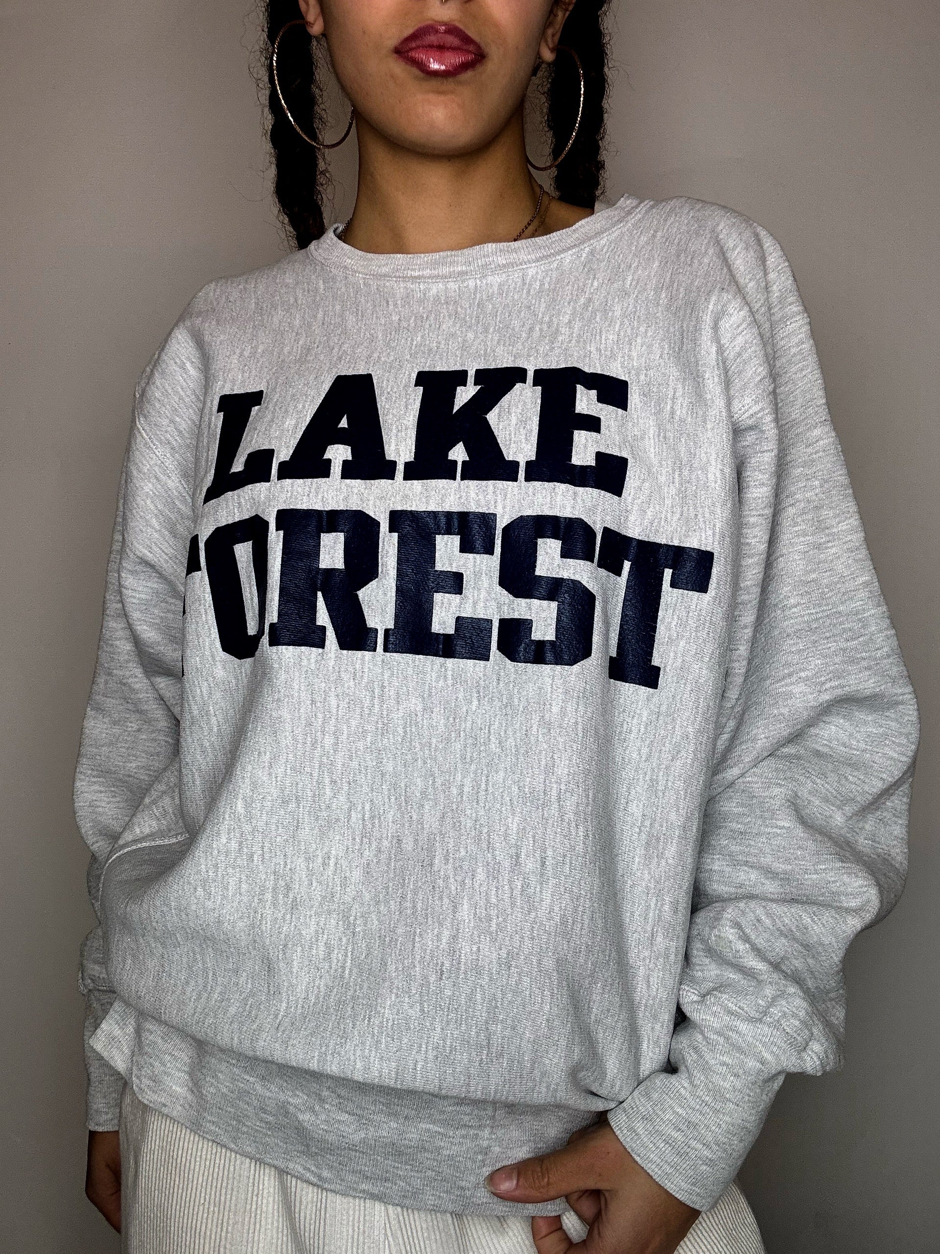 Sweat crew neck gris CHAMPION L vintage