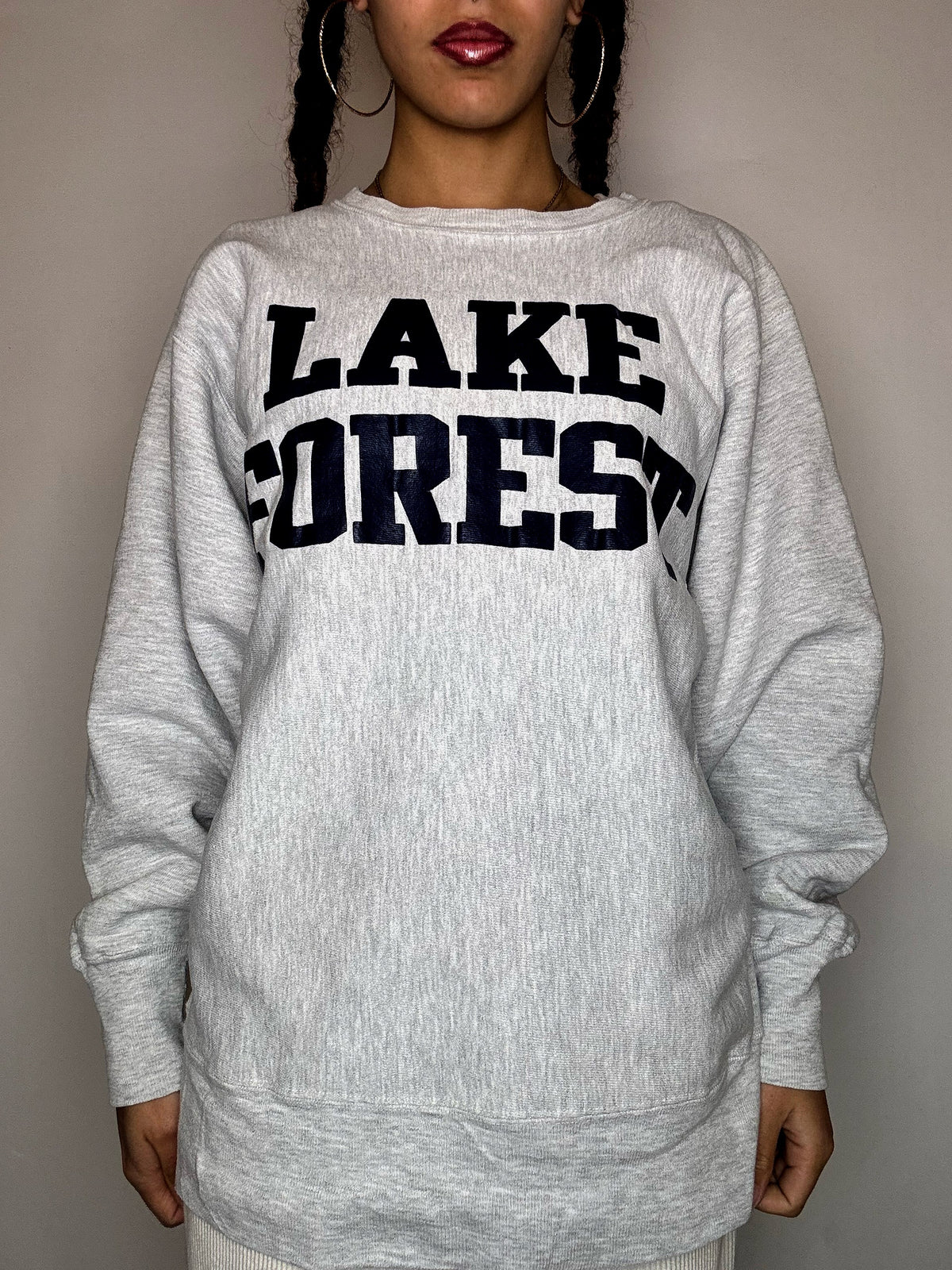 Sweat crew neck gris CHAMPION L vintage