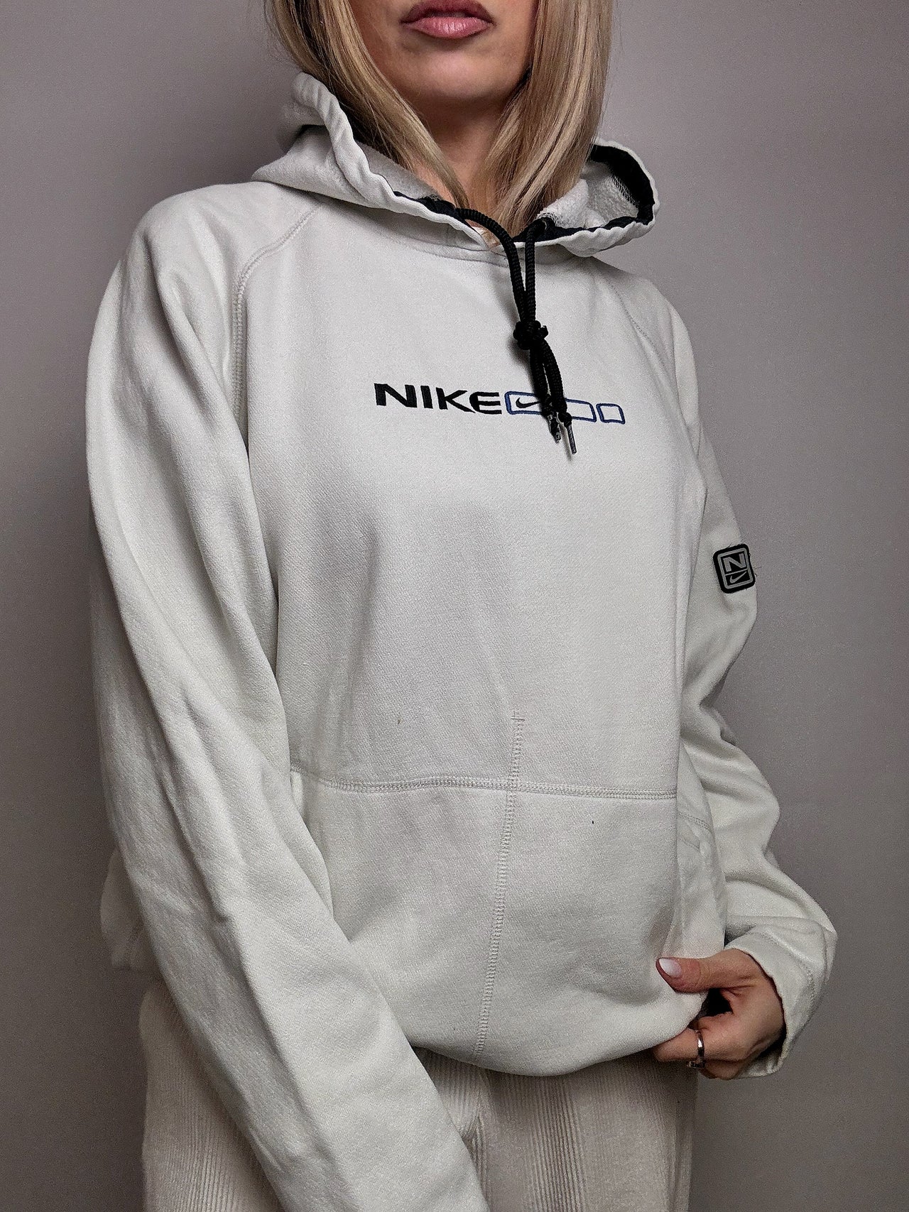 Sweat à capuche gris NIKE S vintage