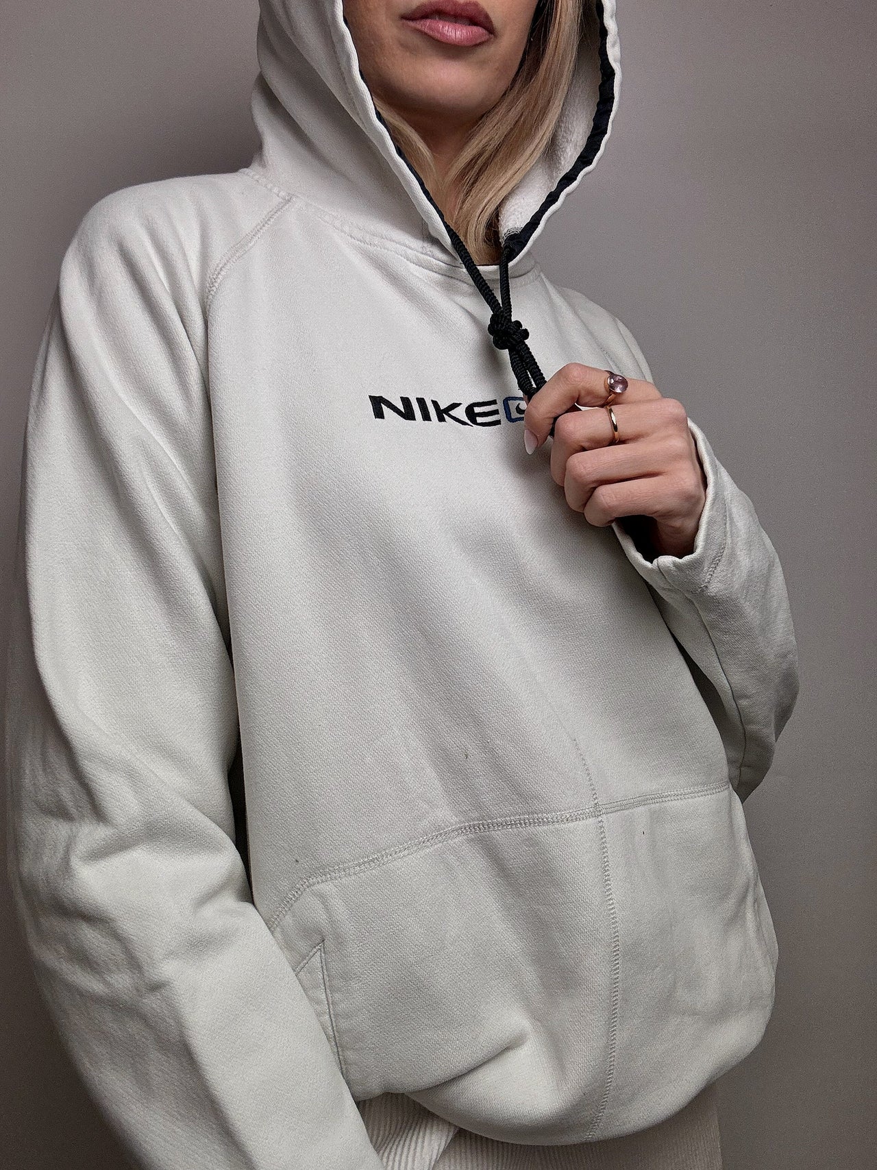 Sweat à capuche gris NIKE S vintage