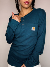 Tee shirt manche longue nid d'abeille CARHARTT XS/S vintage