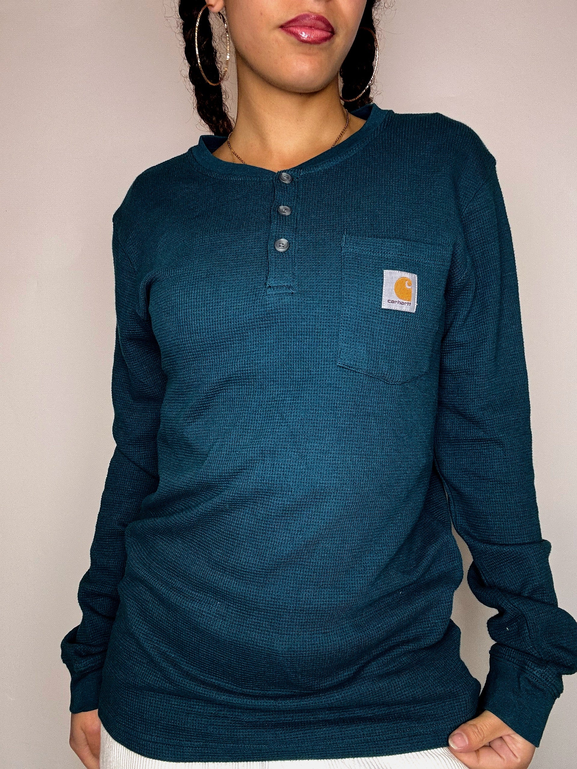 Tee shirt manche longue nid d'abeille CARHARTT XS/S vintage