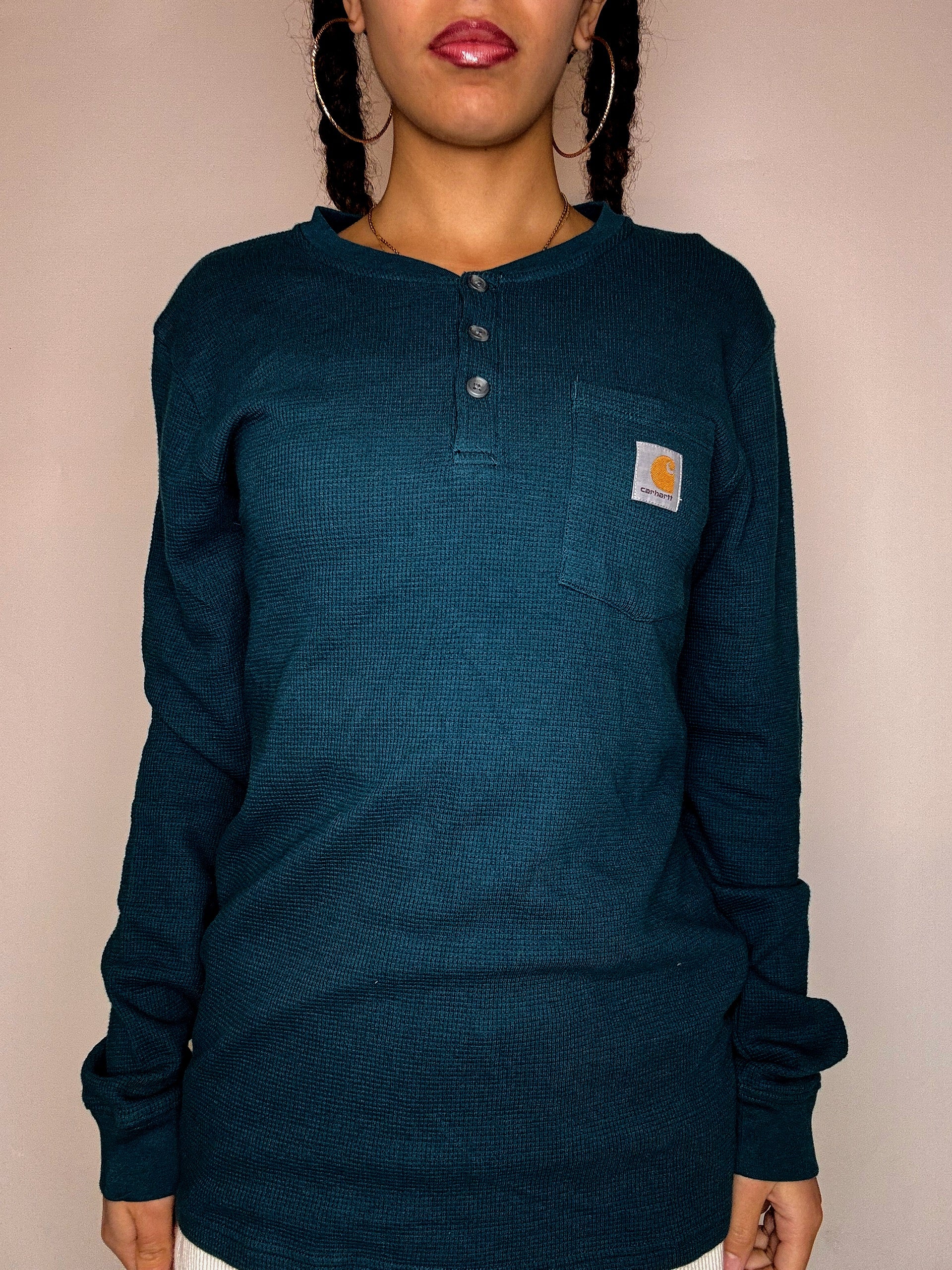 Tee shirt manche longue nid d'abeille CARHARTT XS/S vintage