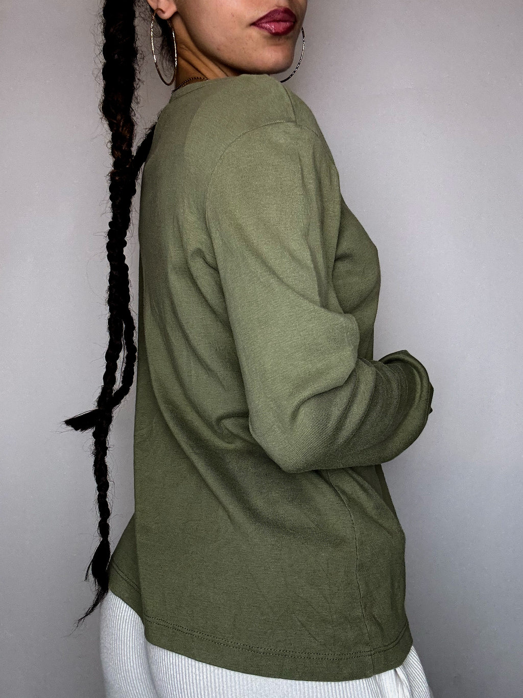CARHARTT Vintage-Langarmshirt in Khaki, Größe M
