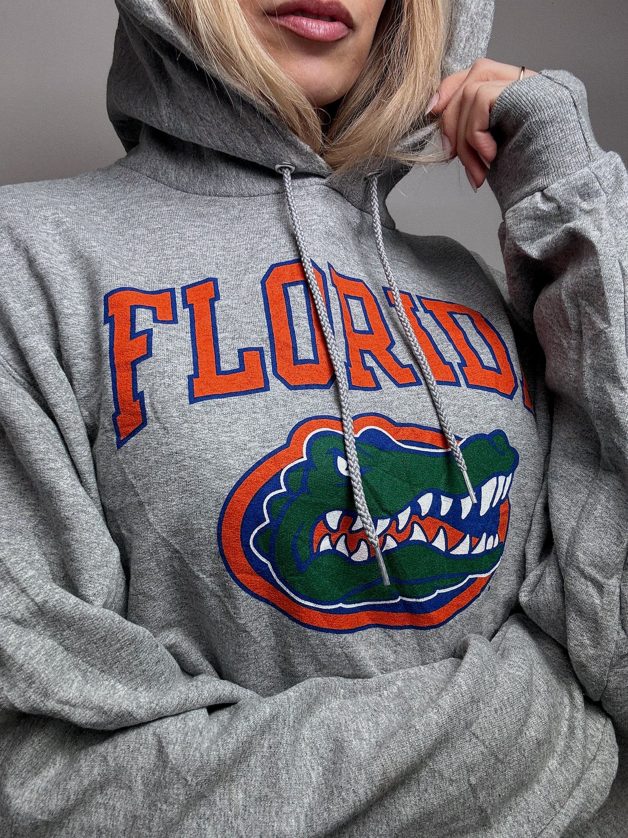 FLORIDA GATOR x CHAMPION XL Vintage Grauer Hoodie