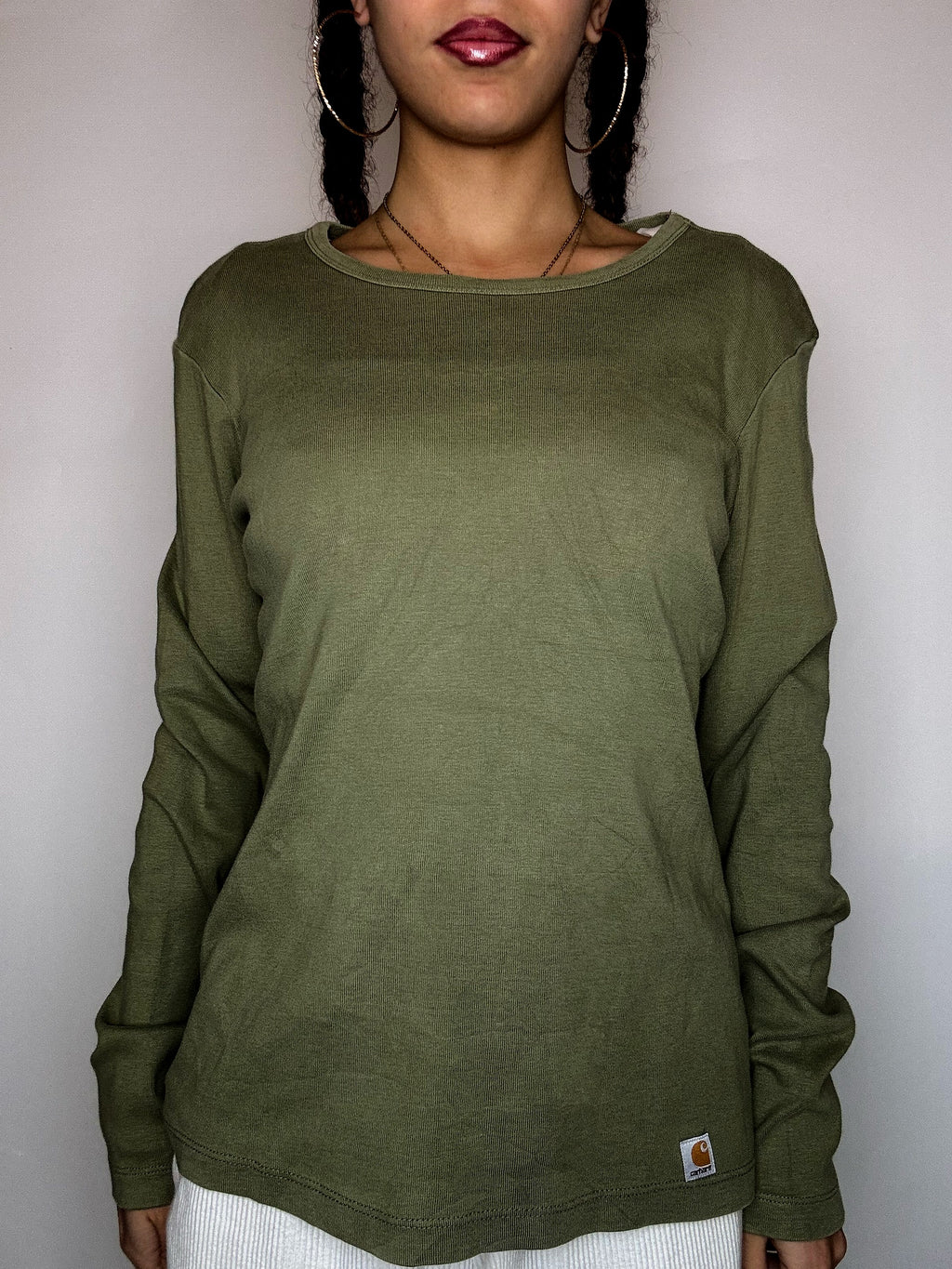 CARHARTT Vintage-Langarmshirt in Khaki, Größe M