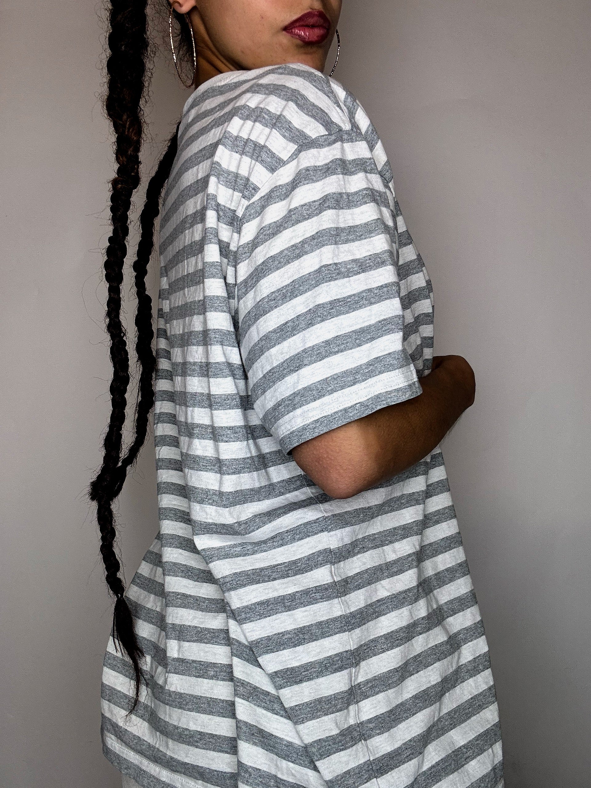 Tee shirt  rayures gris et blanc CARHARTT L vintage