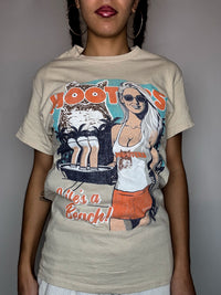 HOOTERS S Vintage beiges T-Shirt