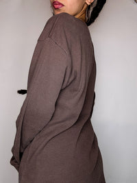 Vintage Levi's Langarmshirt mit braunem Wabenmuster, Größe L