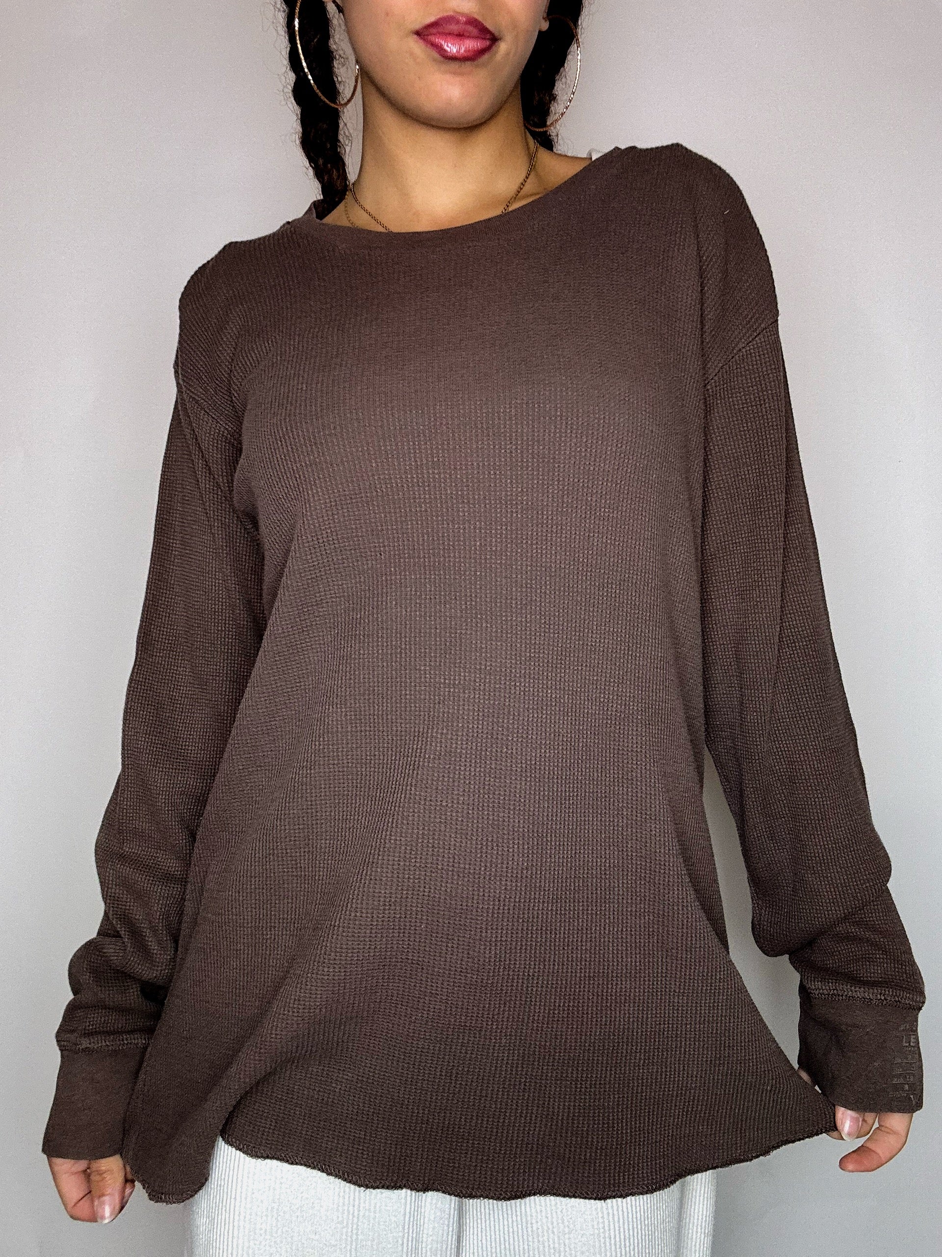 Tee shirt brun a manches longues nid d'abeilles LEVI'S L vintage