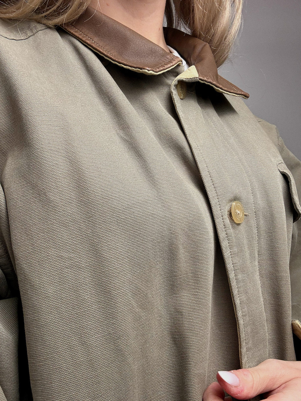 Blouson style aviator en coton kaki JANTZEN M/L vintage