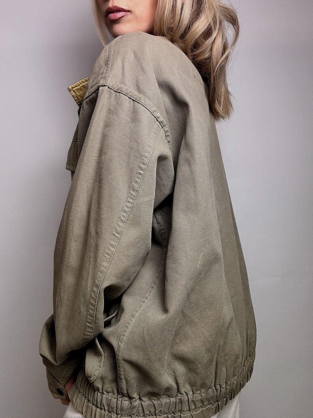 Blouson style aviator en coton kaki JANTZEN M/L vintage