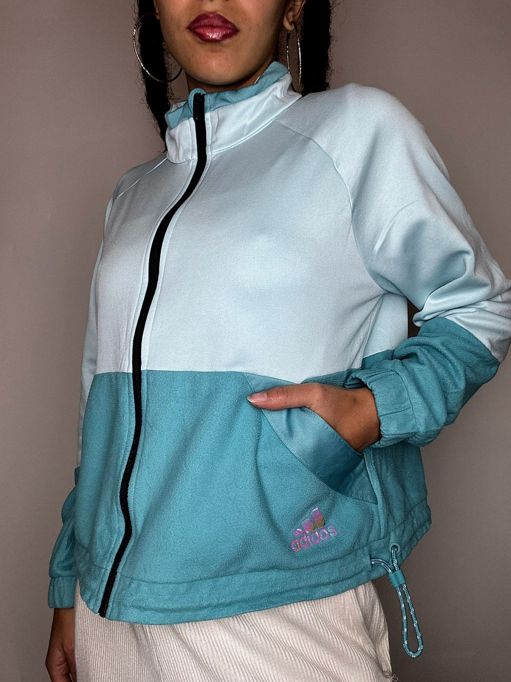 Jacket ADIDAS turquoise bimatière ADIDAS S vintage