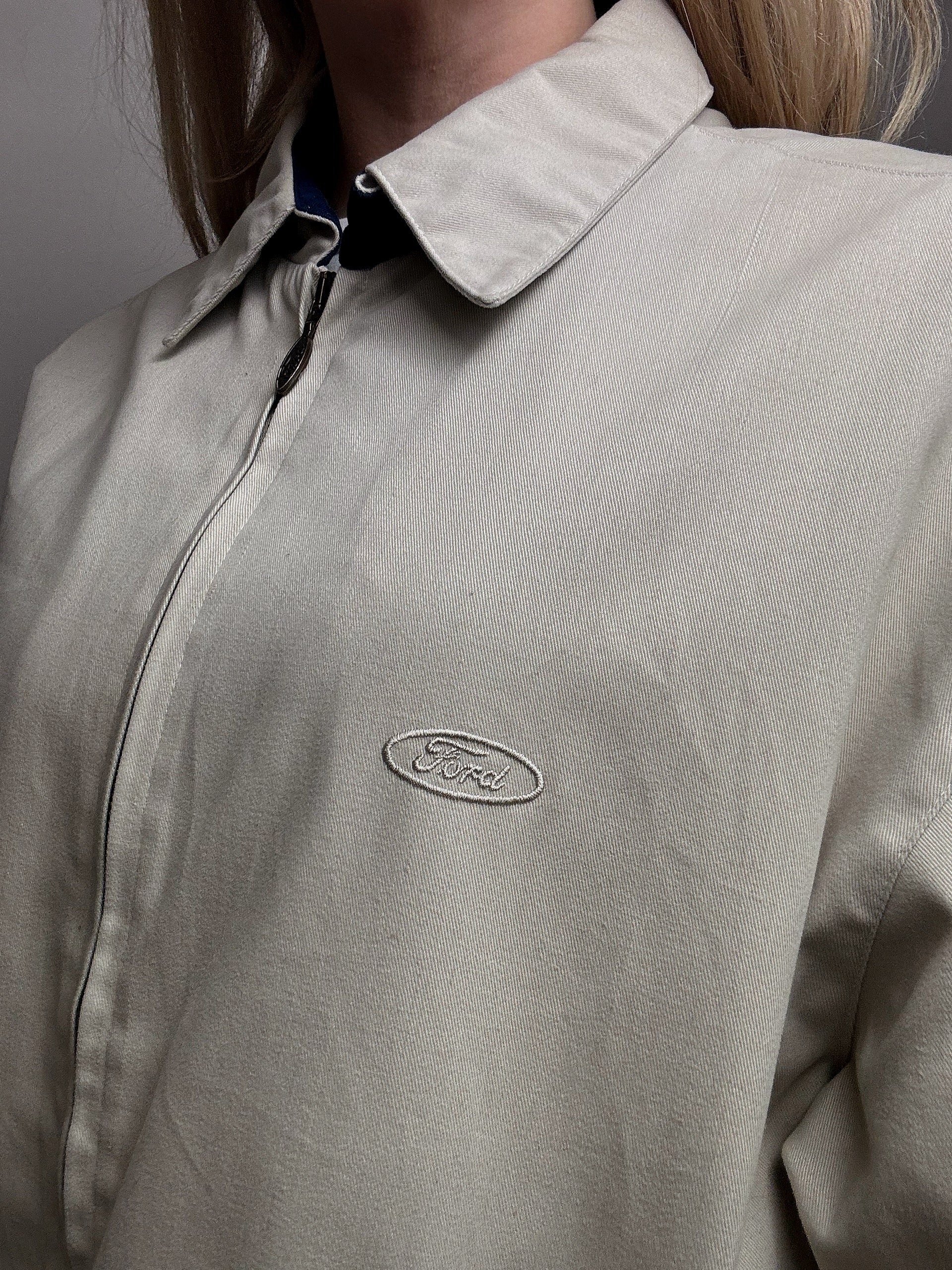 Blouson peau de pêche gris FORD M vintage