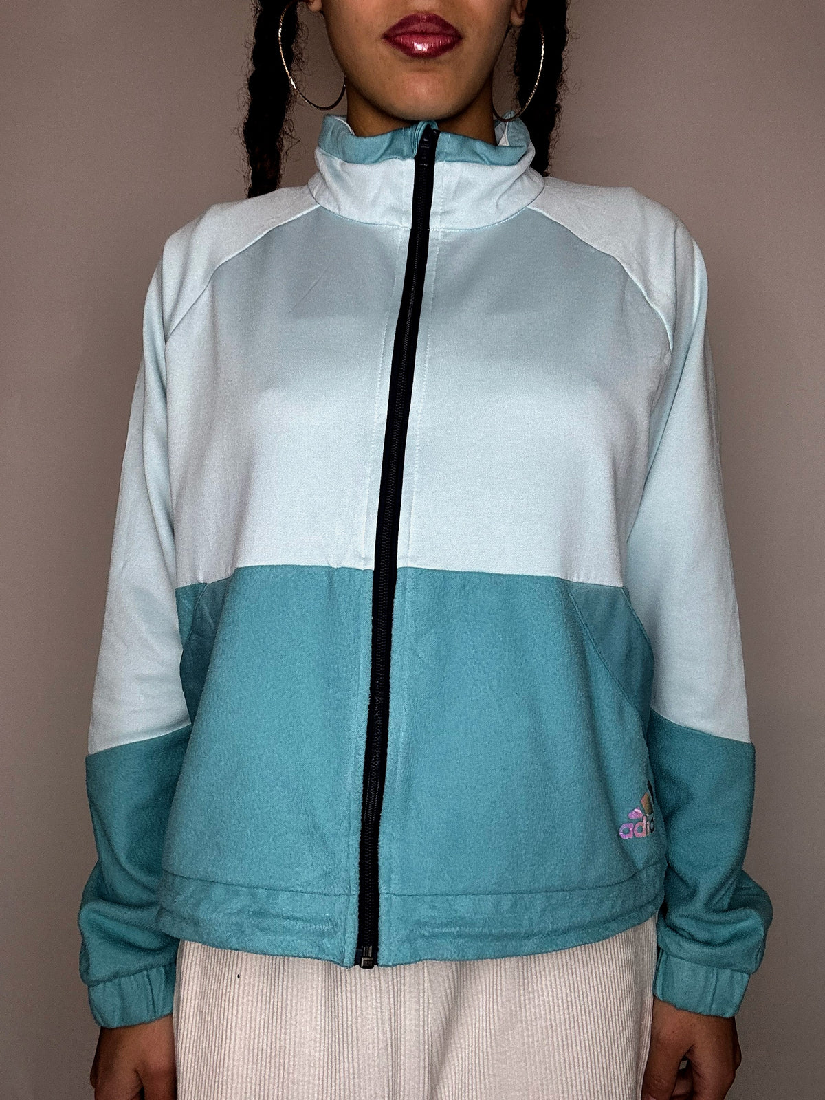 Jacket ADIDAS turquoise bimatière ADIDAS S vintage