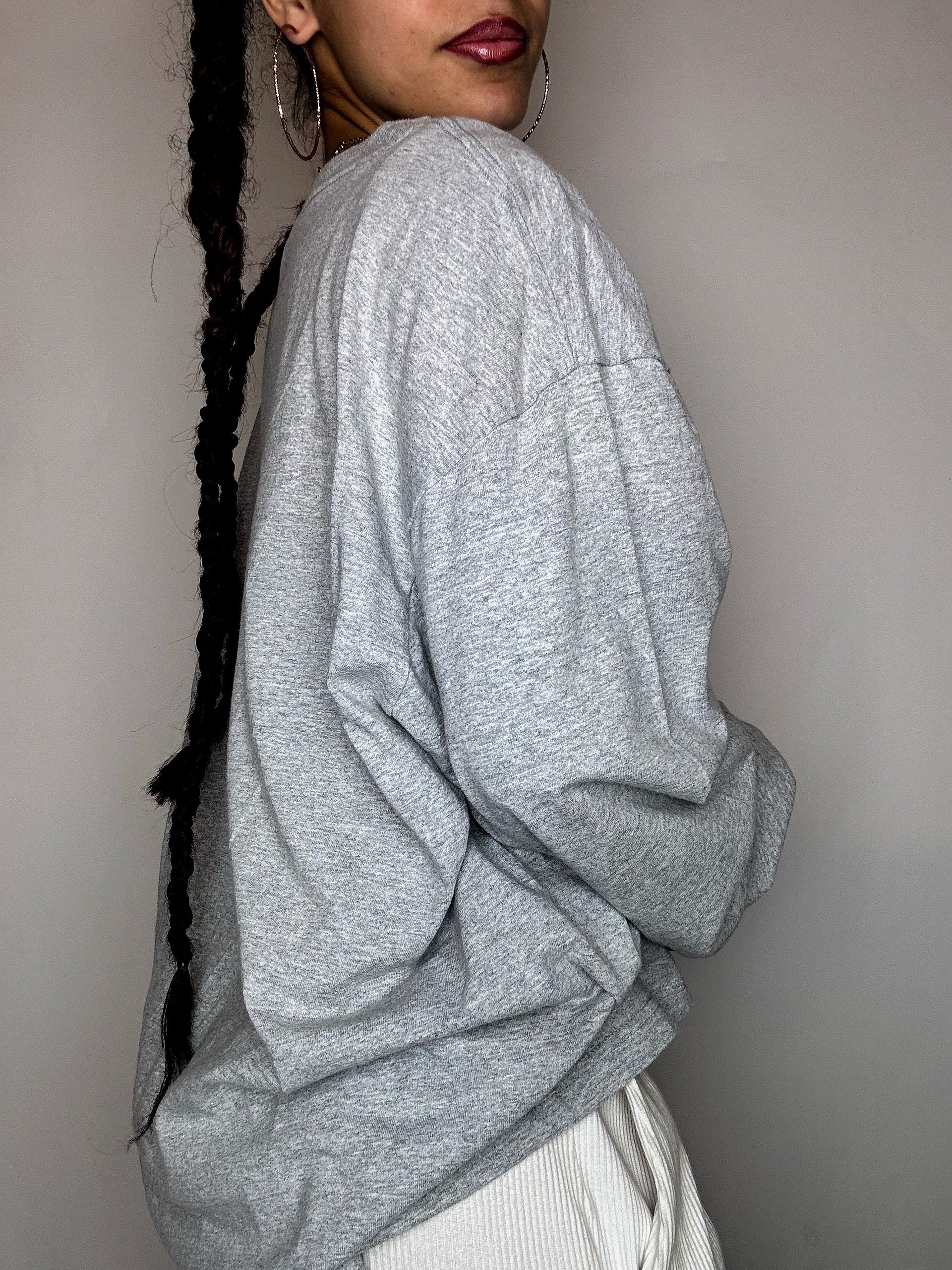 Tee shirt manche longue gris REEBOK XL vintage