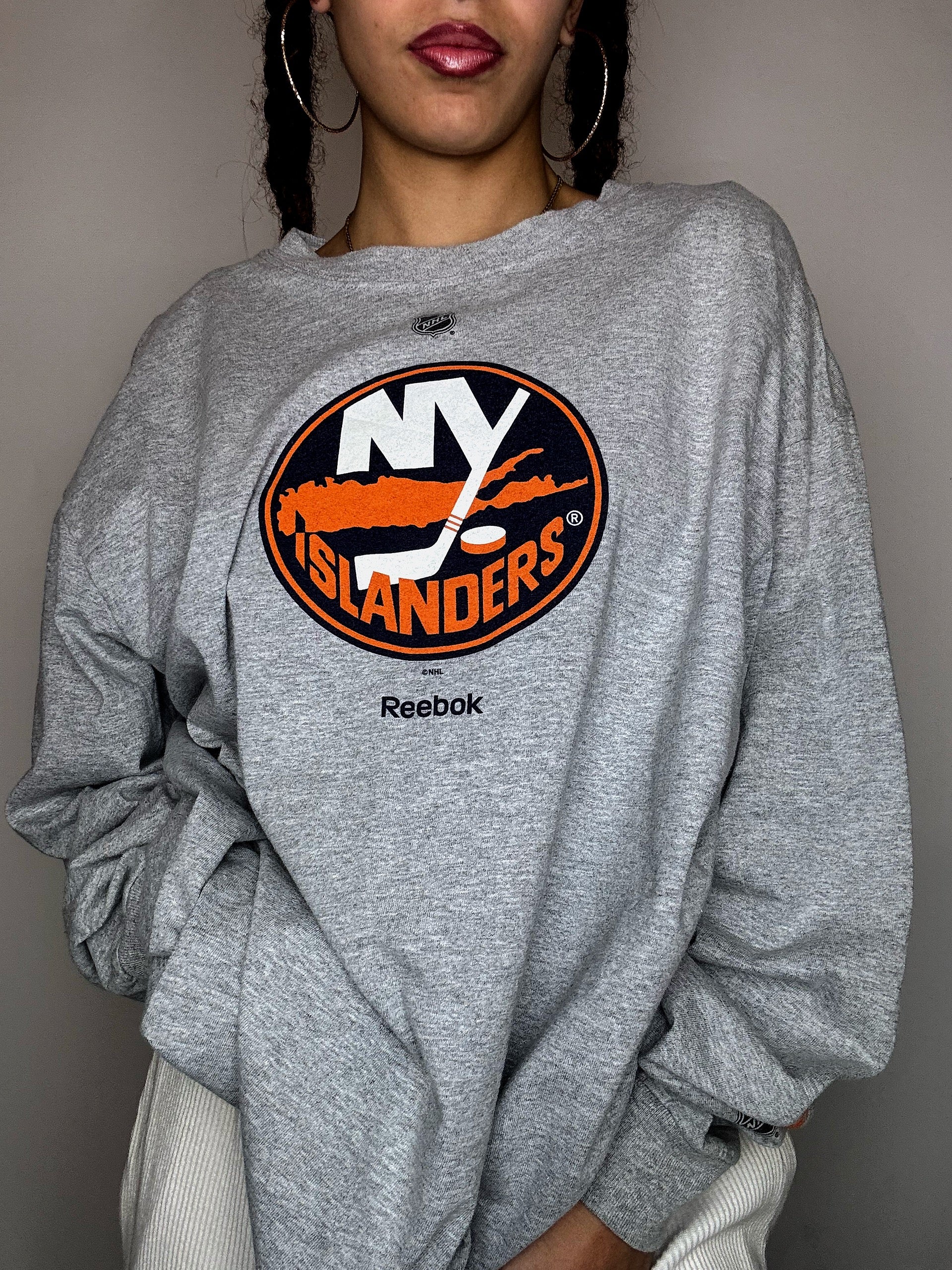 Long-sleeved gray REEBOK XL vintage T-shirt