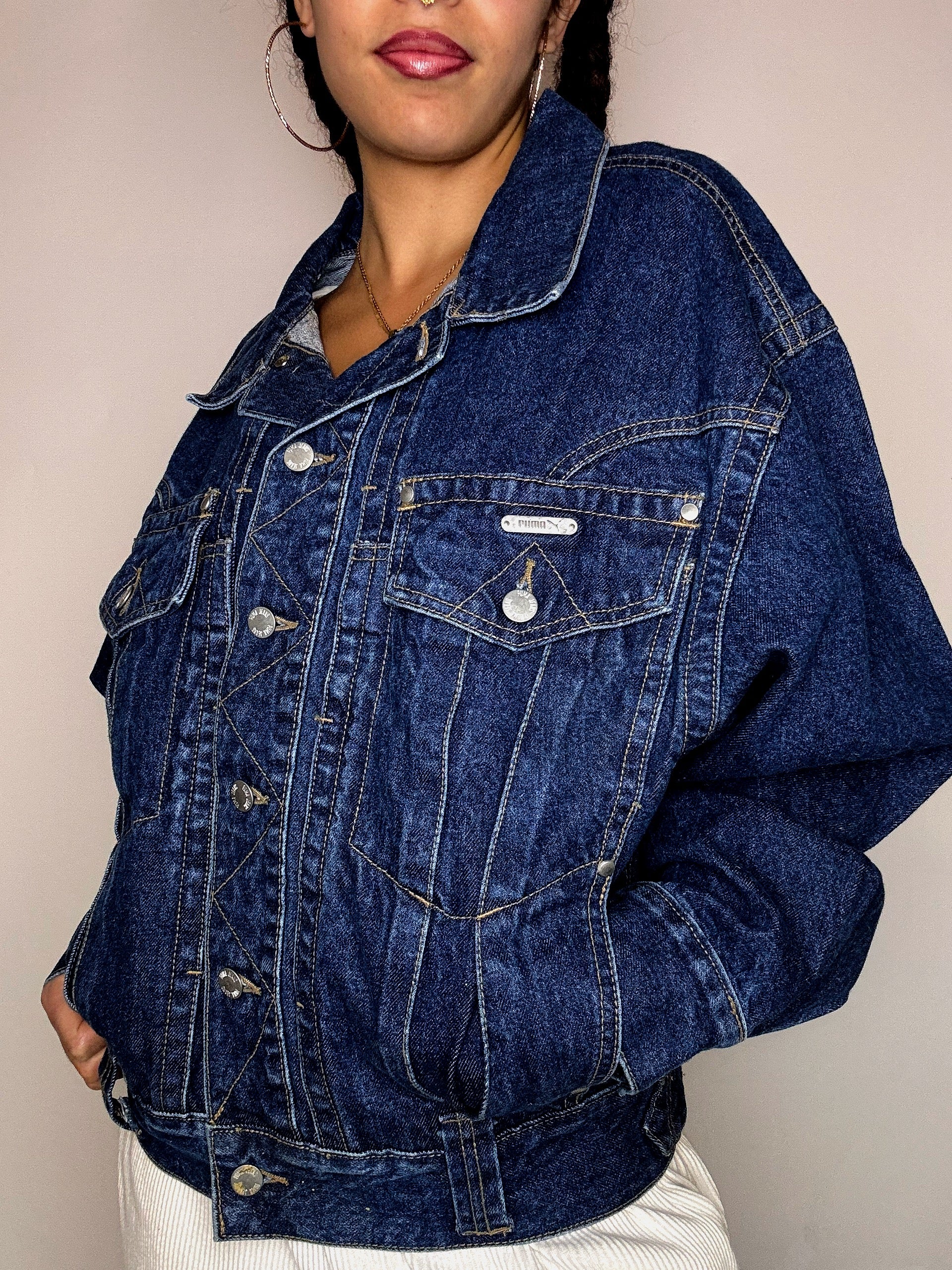 Veste en denim foncée PUMA M/L vintage