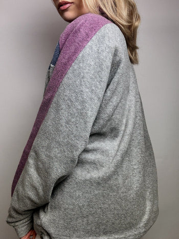 Polaire oversize à grise THINK PINK L/XL Vintage