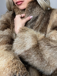 Vintage M beige real fur