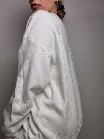 White round neck sweatshirt SERGIO TACCHINI L vintage